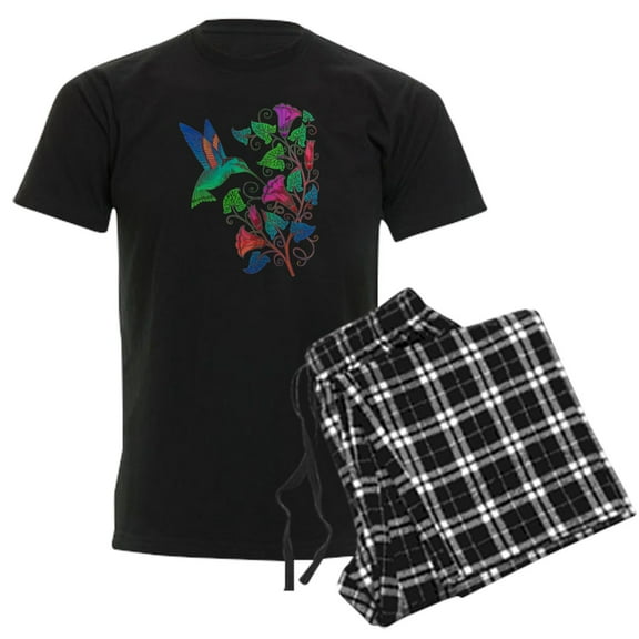 CafePress - Rainbow Hummingbird On Trumpet Vine Men's Dark Paj - Men's Dark Loose Fit Cotton Pajama Set