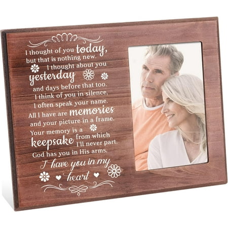 Memory Picture Frame 4x6 inch I Have You In My Heart Sympathy Gifts Frames Memorial Photo Frame Bereavement Gifts Frame Wood Photo Frame for Loss of Loved One Colorful DIY