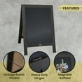 thumbnail image 6 of HBCY Creations Vintage Black Wooden A-Frame Chalkboard / Sidewalk Chalkboard Sign / Large 30" x 20" Sturdy Sandwich Board / A Frame Restaurant Message Board, 6 of 7