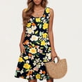 thumbnail image 1 of Ovzne Robes Grande Taille pour Femmes Rondes Robe Décontractée Sans Manches Col Rond Courte Robe Florale Grande Taille Robe Maxi Grande Taille Liquidation, 1 of 5