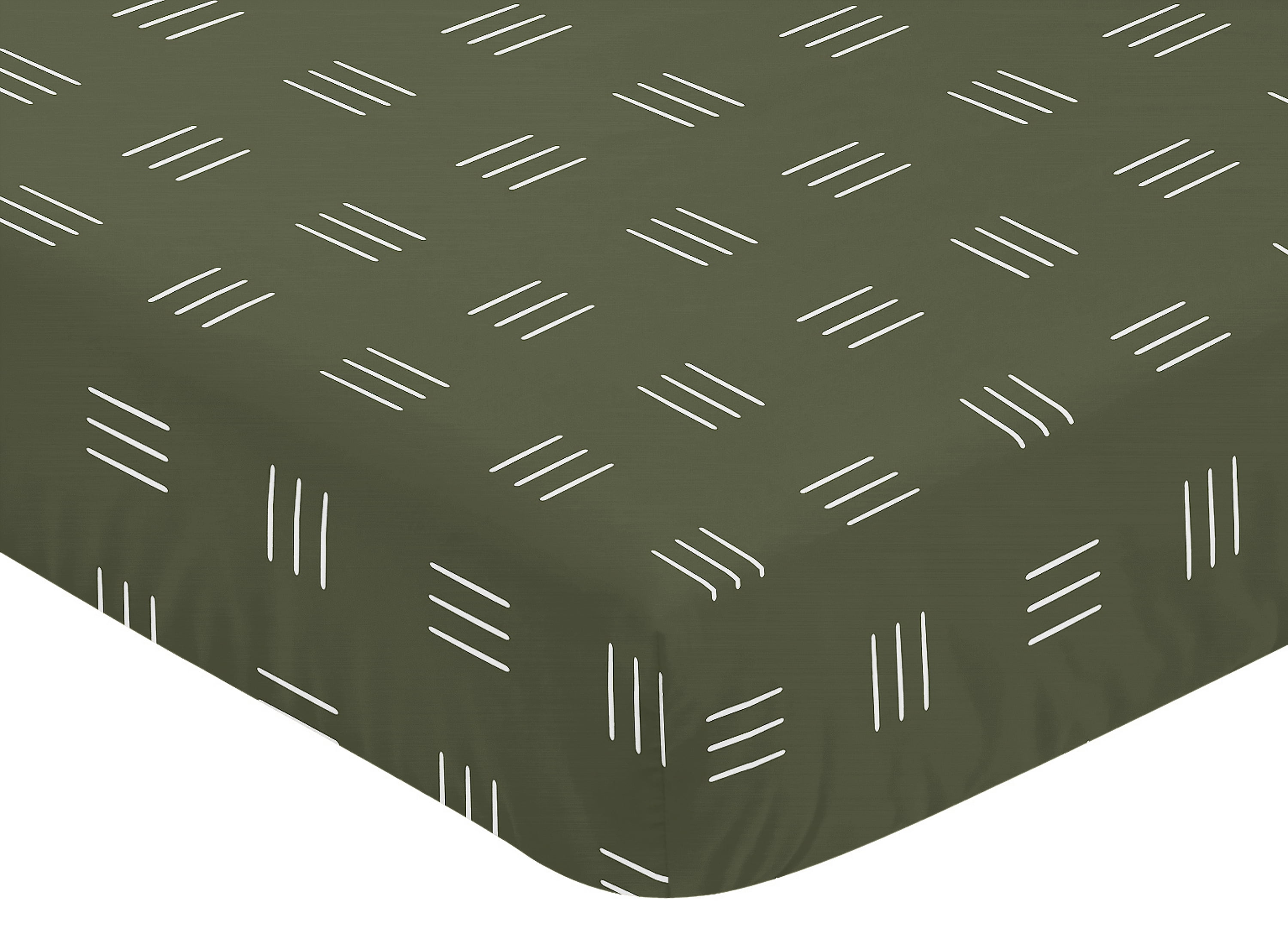Boho Hatch Green and White Fitted Crib Sheet by Sweet Jojo Designs