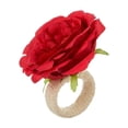 thumbnail image 1 of Elegant 6Pcs Flower Napkin Rings - Perfect for Weddings & Special Occasions! Red, 1 of 9