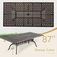 thumbnail image 5 of 9-Piece Cast Aluminum Outdoor Dining Set, Copper Red Patio Furniture for 8 Includes Unique Strawberry & Leaf 87" Rectangular Outdoor Dining Table and 8 Stackable Chairs with Cushions & Umbrella Hole, 5 of 7