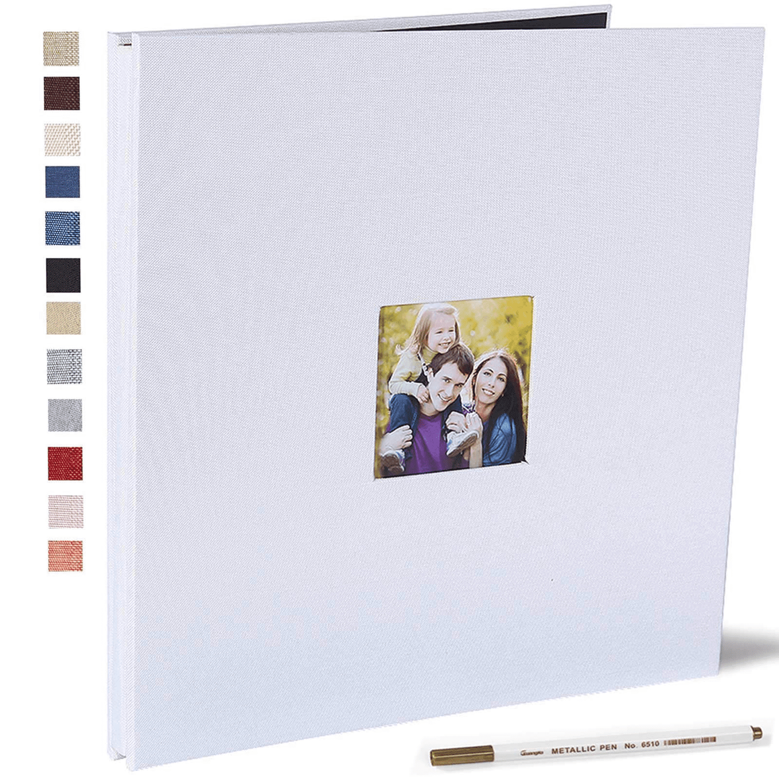  Photo Album Self Adhesive Pages Scrapbook Magnetic Photo Albums  for 4x6 5x7 8x10 Pictures Books with Sticky Pages with A Metallic Pen for  Baby Family Wedding 11x10.6 Purple 40 Pages 