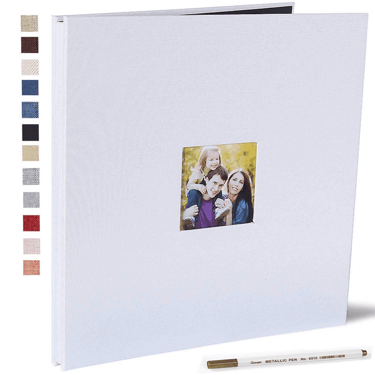  Photo Album Self Adhesive Pages for 4x6 5x7 8x10 Pictures  Magnetic Scrapbook Photo Albums with Sticky Pages Books with A Metallic Pen  for Baby Wedding Family 13.2x12.8 Red 40 Pages 