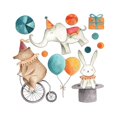 thumbnail image 2 of Fankiway Animals Wall Sticker Rabbit Circus Children'S Room Decoration Decal, 2 of 6