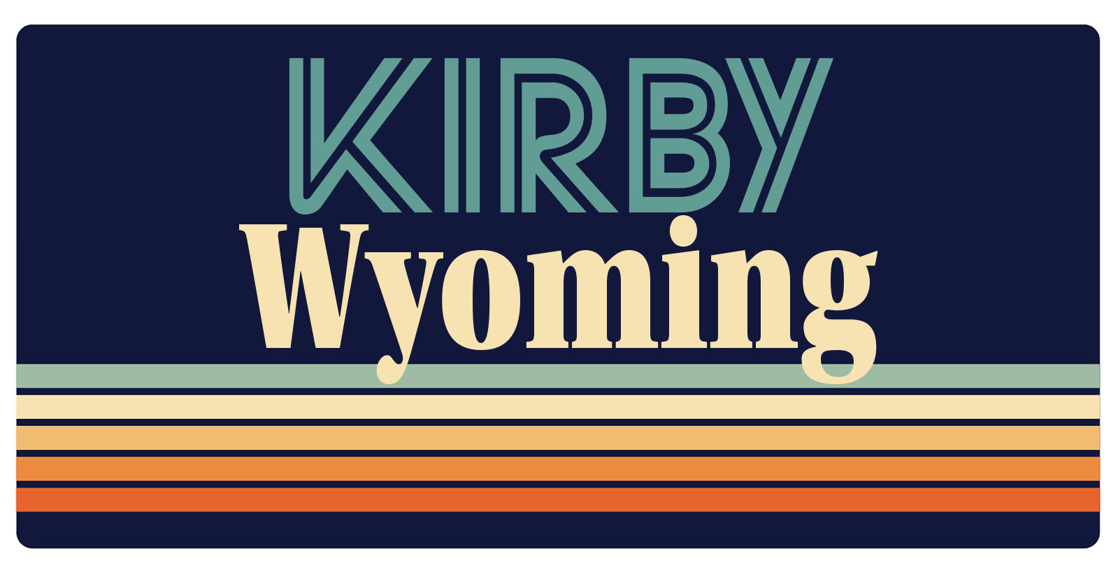 Kirby Wyoming 5 x 2.5Inch Vinyl Decal Sticker Retro Design