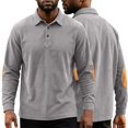 thumbnail image 2 of Aimik Corduroy Polo Shirts for Men Long Sleeve Elbow Patch Turndown Collar Casual Work Shirts Fall Winter Durable Button Down Collared Tee, 2 of 6