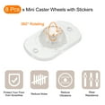 thumbnail image 3 of Uxcell Self Adhesive Caster Wheels Mini Swivel Paste Universal Pulley (8Pack-Clear), 3 of 6