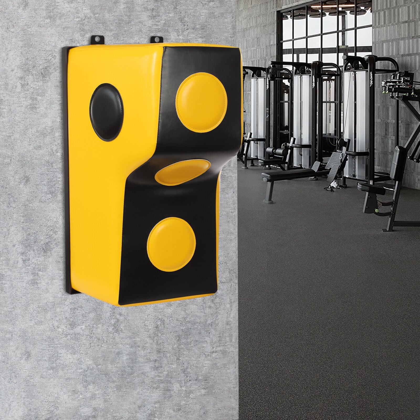 Yellow Wall Mount Punching Bag - Space-Saving Boxing Training Equipment for Hooks, Uppercuts, Straight Combinations - Uppercut Training Punching Target - 880lbs Bear Force
