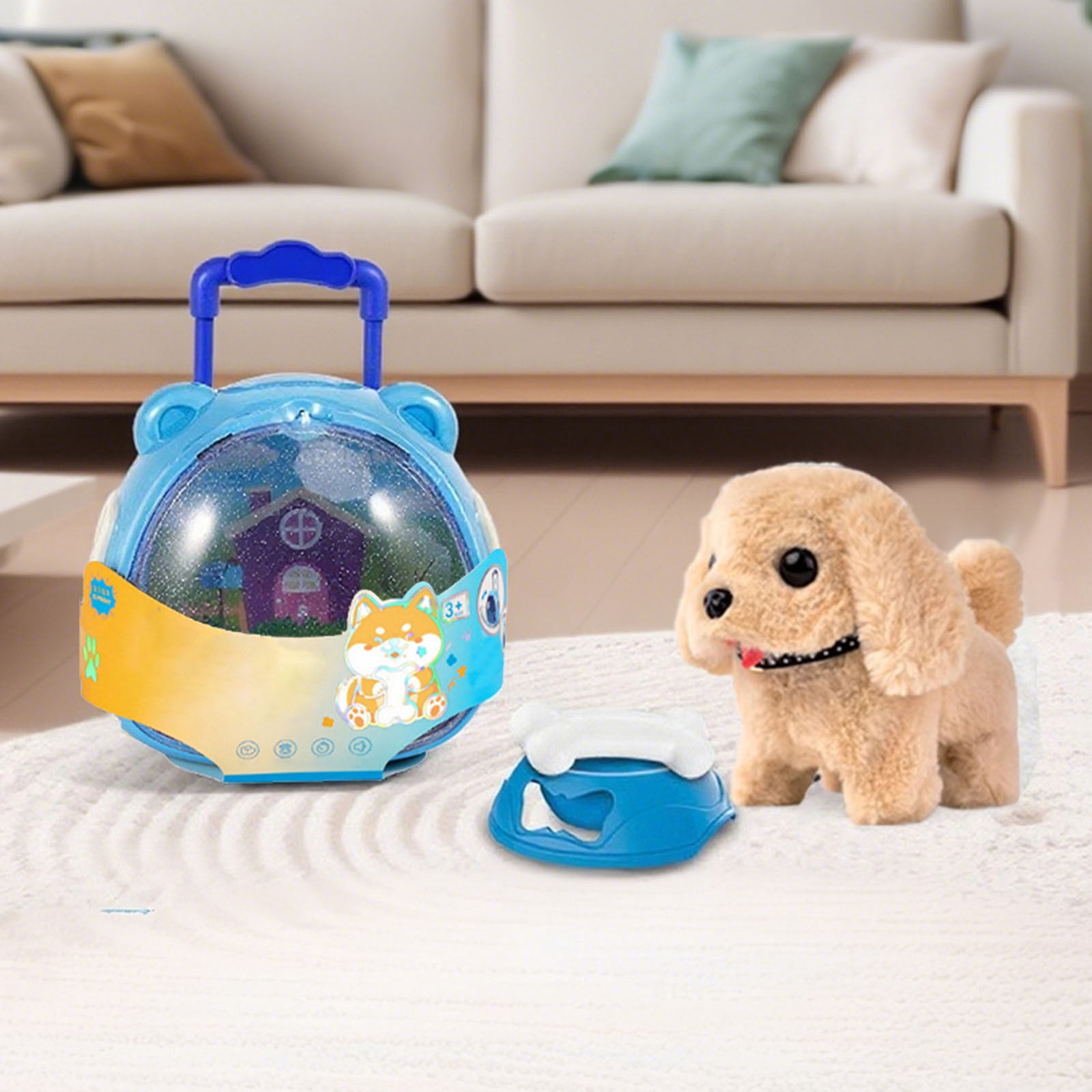 Interactive Robotic Puppy Toy Realistic Walking Barking Pet Companion Soft Stuffed Animal For Kids Indoor Outdoor