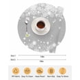 thumbnail image 6 of 15 Inch Round Placemats Set of 4, Grey Christmas Snowflakes Non Slip Heat Insulation PP Table Mats, Xmas Winter Textured Washable Place Mats for Kitchen Dining Party Table Decor, 6 of 7