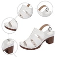 thumbnail image 5 of Rokment Women's Platform Gladiator High Heels Dressy Sandals for Woman 2026 Summer Fashionable Leather Casual Fish Mouth Peep Toe Chunky Block Heeled Slingback Dress Pumps Ladies C Size 9.5, 5 of 8