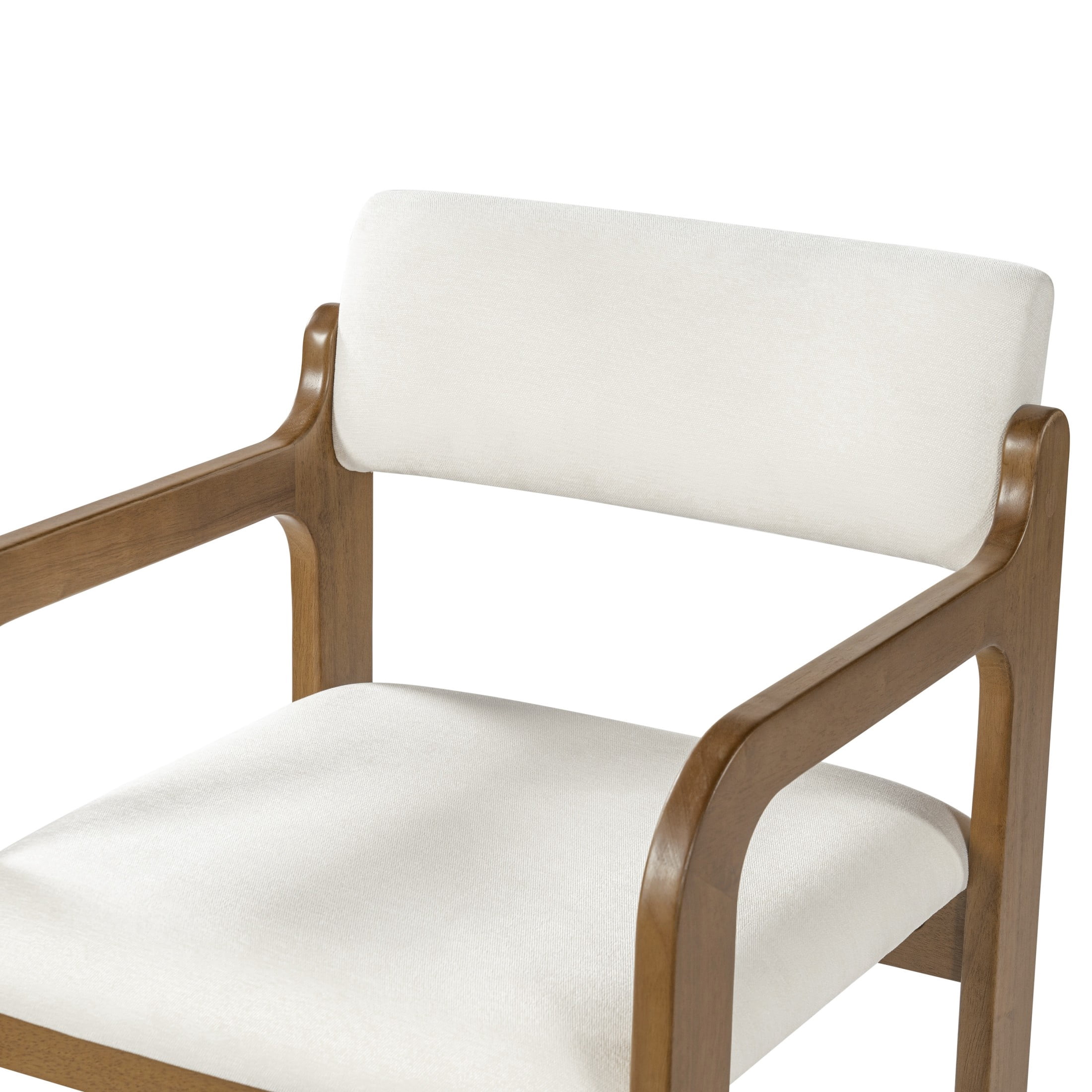 Christopher Knight Home Modern Upholstered Dining Chairs with Wood Frame, Walnut+Beige, Set of 6