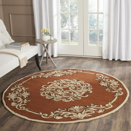 36 Round Hooked Rug - Safavieh Hand-hooked Easy to Care Rust/ Multi Rug (6' Round)
