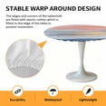 thumbnail image 6 of Abstract Art Oil Painting Elastic Fitted Round Table Cover Blue Pink Ombre Waterproof Outdoor Tablecloth for Holiday Party, Picnic, Patio & Dining Fits Tables Up to 55"-60", 6 of 8