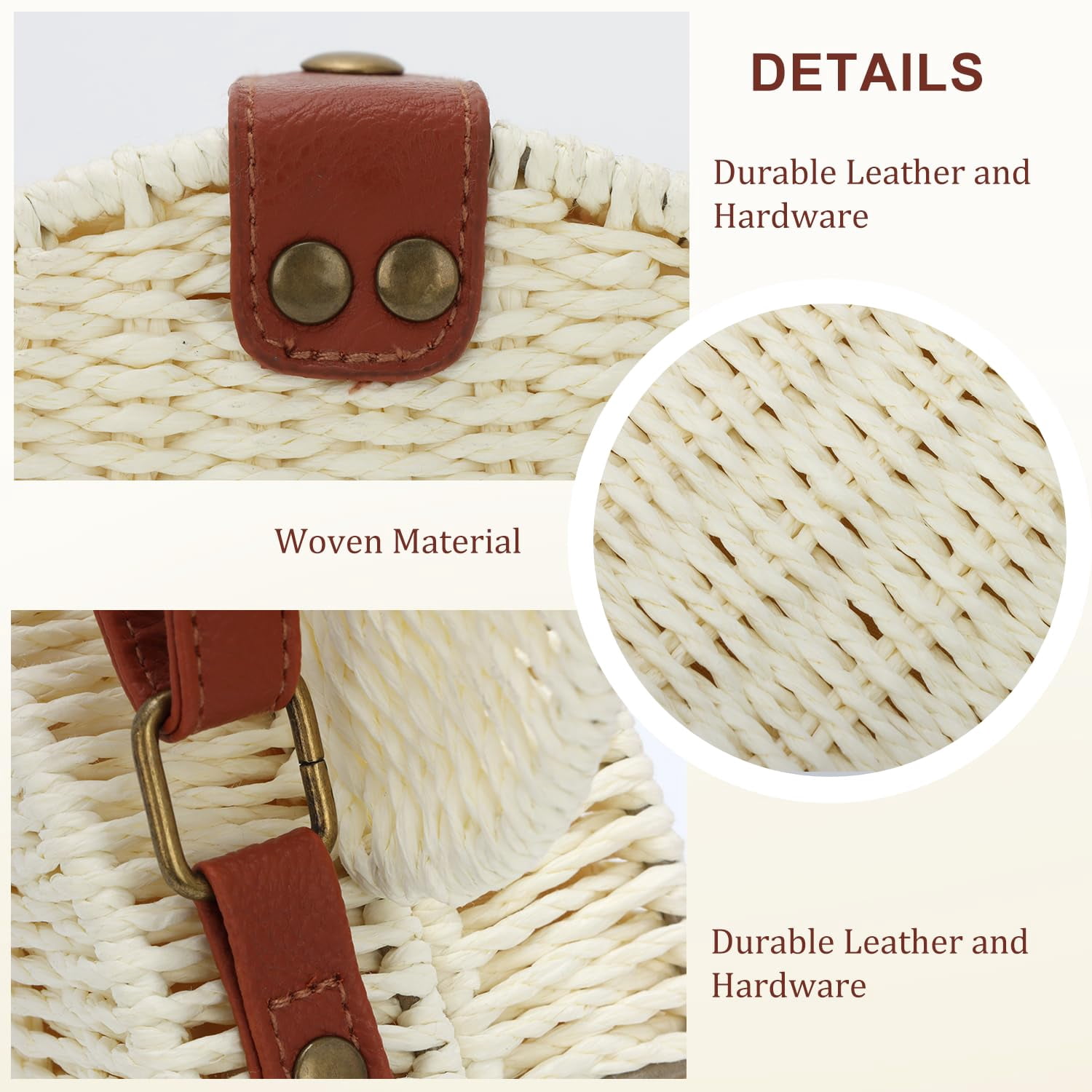 Round Rattan Purse for Women Wicker Crossbody Bag Cute Summer Beach Bag Woven Handbag for Vacation
