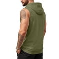 thumbnail image 2 of Dresfit Mens Tank Tops Zip Up Sleeveless Hoodie Quarter Zip Hooded Workout T Shirts 2026 Summer Oversized Oversized Cut Off Vintage Tanks Army Green XL, 2 of 4