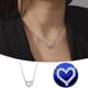 thumbnail image 2 of Collar plateado con microincrustaciones, collar con colgante para niñas, collar clásico con clavícula, 2 of 8