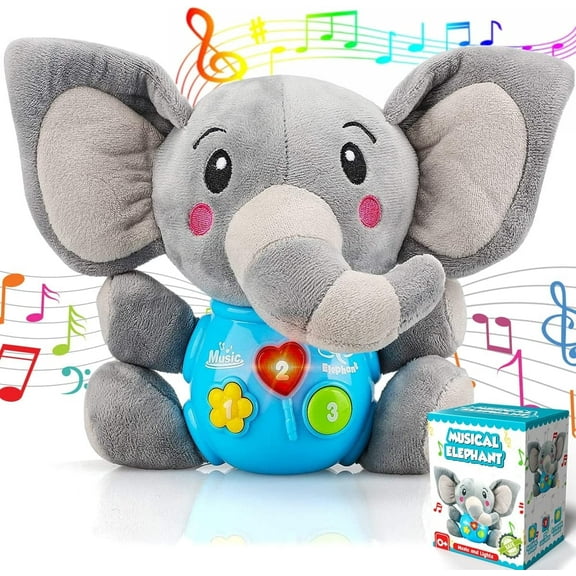 INvench Baby Toys 6 to 12 Months, Baby Musical Toys 12-24 Months, Soft Plush Stuffed Animal Toys for 1 Year Old Boy Girls Easter Toy Gifts