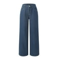 thumbnail image 4 of Mepaouo Women's Wide Leg Jeans Casual High Waisted Stretch Baggy Loose Denim Pants(Blue,S), 4 of 9