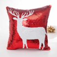 thumbnail image 4 of Rojo de lentejuelas copo de nieve Reno letra patrón sofá decoración del hogar fundas de almohada de coche funda de almohada suave funda de almohada 40x40cm kenally JR0775-04, 4 of 5