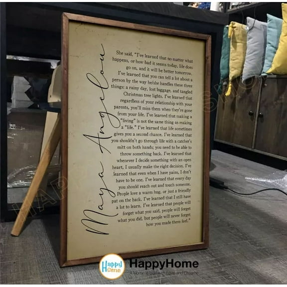 Kna Prints - Maya Angelou Saying Wall Art I'Ve Learned Inspirational Quotes Print Art - Kir 747, UNFRAMED-8x12