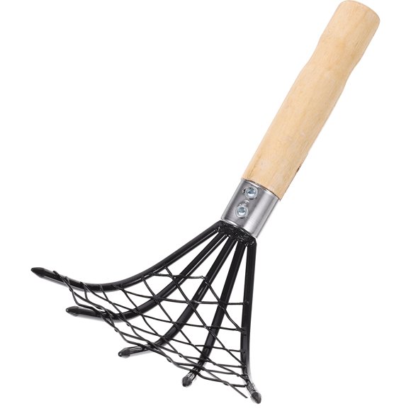 CIMAXIC Stainless Steel Clam Rake with Net Design for Beach Digging Black Practical Seafood Tool 1Pc,10.24"X4.92"X3.54"