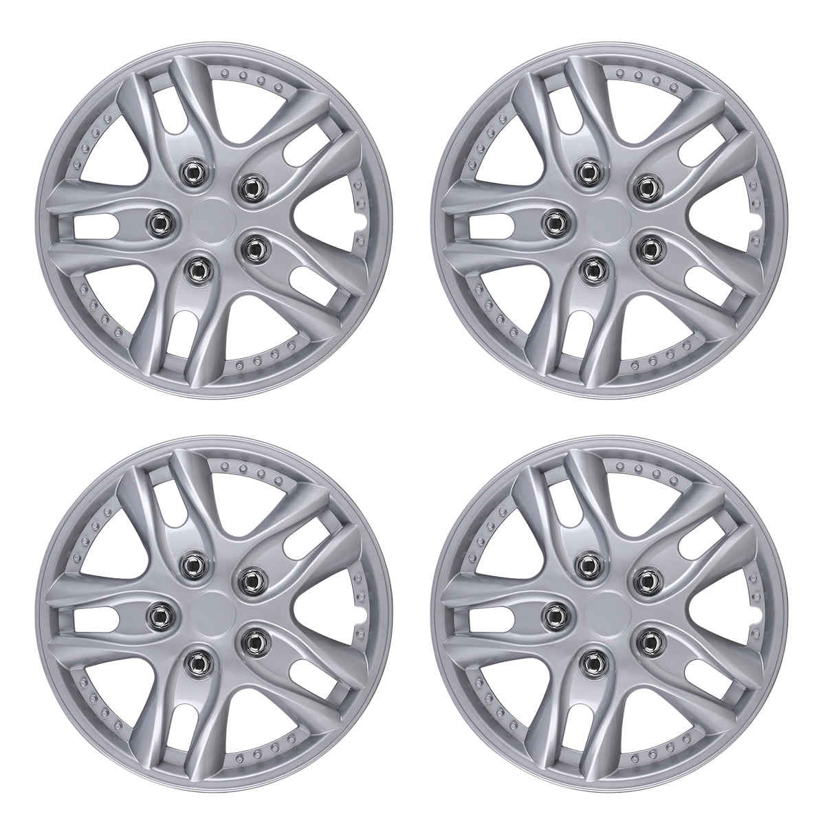 4Pcs/Set 12" Hubcaps Wheel Rims Cover Compatible with Steel Wheels Snap on Installation Fit R12 Tire&Steel Rim ABS+PC Material(12 inch,Lacquer,Set of 4)