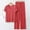 Red, variant on TACILIP 2 Piece Sets for Women Summer Loungewear Sets Outfits V Neck Short Sleeve Tops Wide Leg Pants Pajamas for Women Set