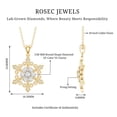 thumbnail image 5 of Rosec Jewels Lab Created Diamond Snowflake Pendant with Chain (Ef-Vs Quality) - Winter Necklace for Christmas - Ready to Gift for Women, 18K Yellow Gold, 5 of 7