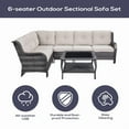 thumbnail image 3 of PARKWELL Outdoor Patio Furniture Set,All-Weather Conversation L-Shaped Sectional Sofa with Coffee Table and No-slip Thick Cushions,Backyard Porch Garden Poolside Balcony Set,Gray/Beige, 3 of 8