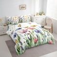 thumbnail image 3 of Castle Fairy Boys Girls Colorful Tulip Flowers Twin Bedding Sets 7-Piece,Spring Garden Butterflies Bedding Comforter Set Microfiber,Chic Floral Blossoms Breathable Sheet Sets,Ultra Soft Home Decor, 3 of 8