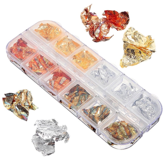 Metallic Foil Filler Set for Epoxy Art Crafting – Lightweight Durable Tinfoil with Intricate Design for Decoration and Packaging
