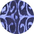 thumbnail image 1 of Ahgly Company Indoor Round Abstract Blue Modern Area Rugs, 6' Round, 1 of 4