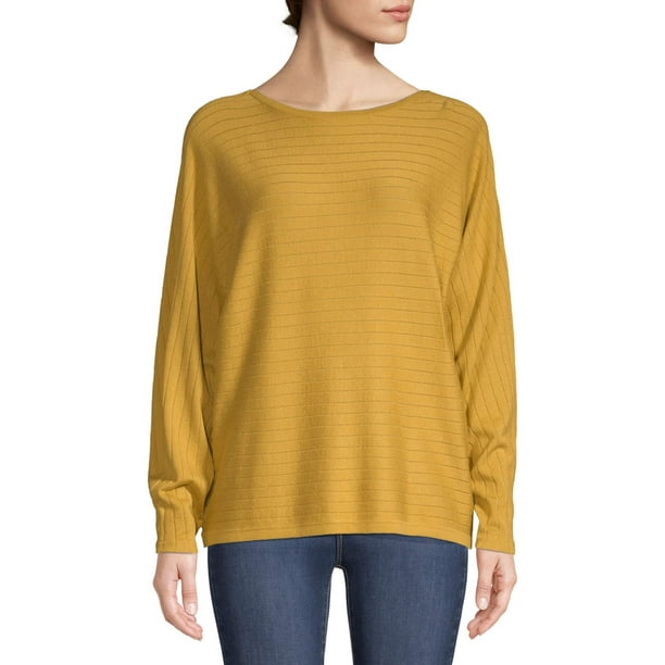 Time and Tru - Time and Tru Women's Boat Neck Dolman Sleeve Top ...