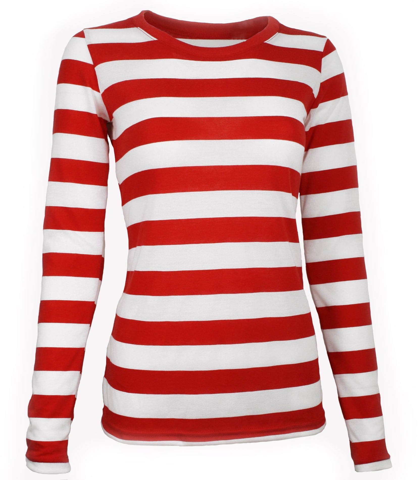 Long Sleeve Red White Striped Shirt Women's XXL - Walmart.com