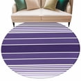 thumbnail image 2 of Purple Ombre Stripe Round Area Rug 6 FT, Non Slip Bedroom Rugs, Farmhouse Striped Gradient Washable Soft Circular Carpet Non-Shedding Floor Mat for Kitchen Dining Room Home Office Kids Room, 2 of 8