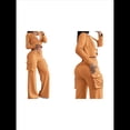 thumbnail image 3 of Conjunto de Dos Piezas para Mujer: Blazer Corto, Chaqueta y Pantalón de Trabajo de Cintura Alta y Pierna Amarillo XL, 3 of 6