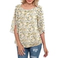 thumbnail image 1 of Camiseta Casual de Gasa,Top de Cuello Redondo para Mujer Top de Gasa de Media Manga Blusa de Gasa para Mujer Camisa Artesanía Excepcional, 1 of 5