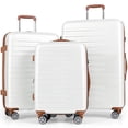 thumbnail image 1 of Costway 3-Piece Luggage Set ABS PC Hard Shell Suitcase Set with TSA Lock Telescope Aluminum Handles & 360° Spinner Wheels, 1 of 10