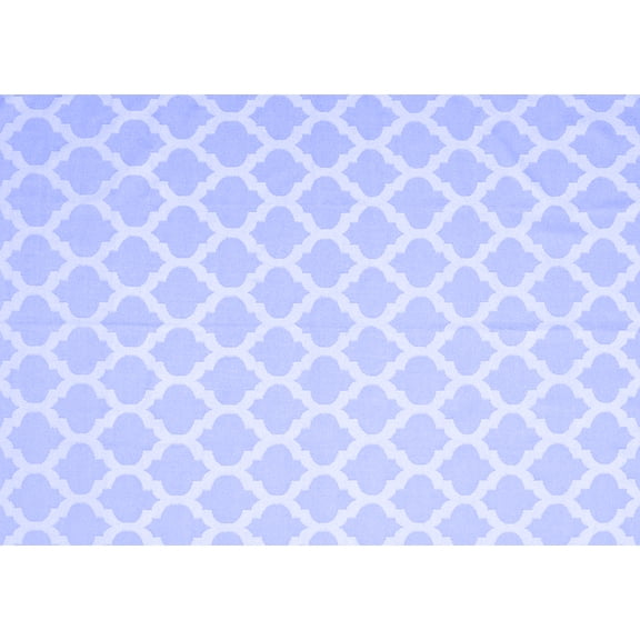 Ahgly Company Indoor Rectangle Trellis Blue Modern Area Rugs, 5' x 7'