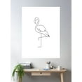 thumbnail image 2 of Flamingo Minimal Line Drawing Poster Wall Art, Modern Wall Decor For Living Room Bedroom, 8x12 UNFRAMED, 2 of 3