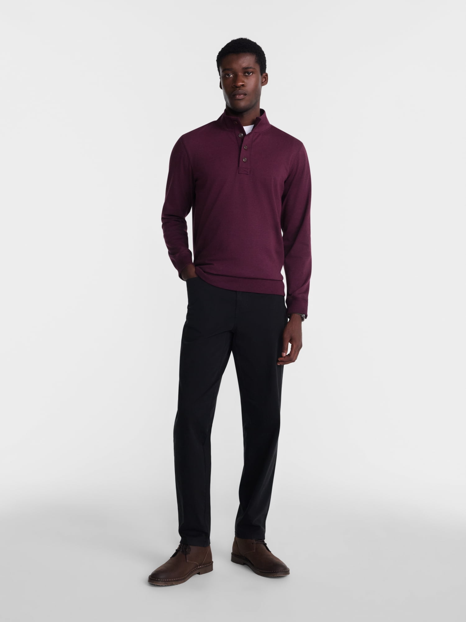 George Men's Knit Pullover Sweatshirt with Long Sleeves, Sizes S-5XB