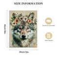 thumbnail image 2 of Nawypu Wolf Wall Art Decor Vintage Jungle Animal Canvas Print Picture Rustic Wolf With a Wreath Wall Decoration Water Color Animals Poster Artwork for Kid's Room Nursery Decor, 2 of 5