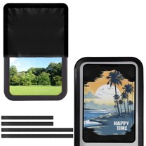 POLERO Happy Hawaiian Time RV Door Window Shade Cover - RV Blackout Window Cover with UV Protection and Privacy Features (17.3x26 in) Half-Fold Design, Reflective Silver Coating
