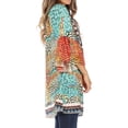 thumbnail image 4 of Sakkas Inna Colorful Shift Dress Tunic with Bell Ruffled Sleeves & Rhinestones - SCW162-White - One Size, 4 of 5