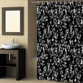 thumbnail image 2 of Fabric Shower Curtain, Farmhouse Botanical White Leaves on Black Bathroom Curtain with 12 Hooks Waterproof No Bad Odor Machine Washable Bath Curtains for Bathroom, Spa Room, Background Cloth, 72"x84", 2 of 6