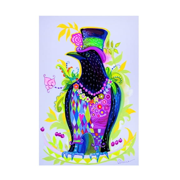 Canvas Wall Art - Oxana Zaika 'Black Raven' Wall Art for Living Room, Bedroom, or Office Décor by Trademark Fine Art - 12 x 19 Inches