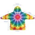 thumbnail image 7 of Colorful Rainbow Tie Dye Spiral Pattern Blanket Hoodies for Kids 6-13YR Oversize Wearable Blanket Hoodies for Boys Girls Teens, 7 of 7